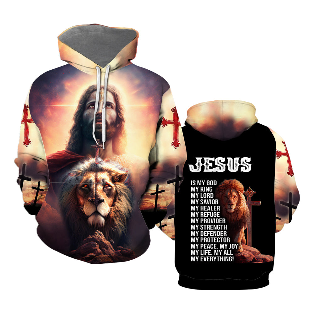 Jesus Is My God Hoodie Over Print  For Men & Women  HP5655