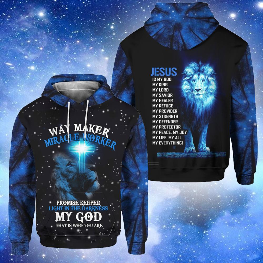 Jesus Lion Way Maker Miracle Worker All Over Print  For Men & Women  HT11132