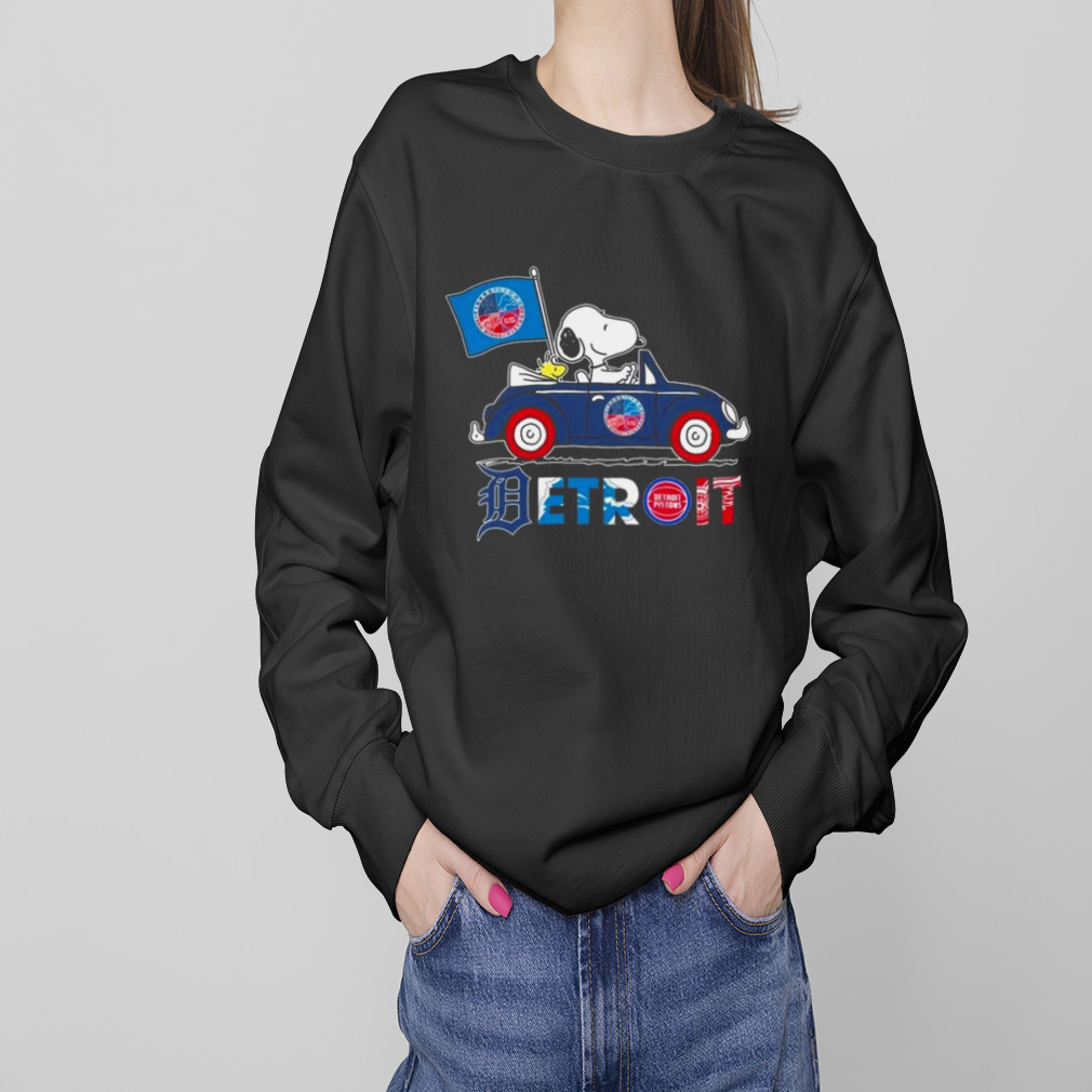 Snoopy and Woodstock driving car Detroit Tigers shirt, hoodie