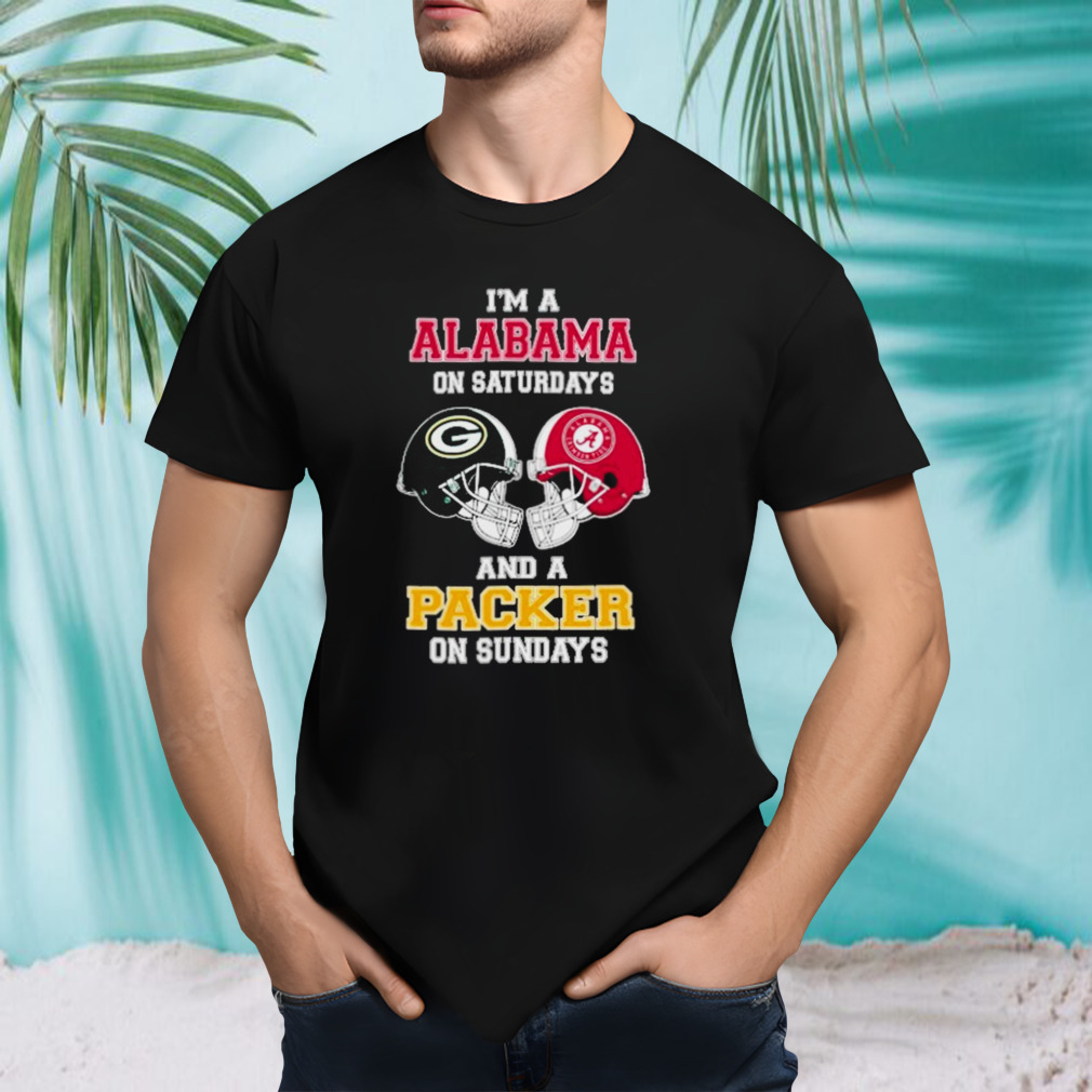 I’m A Alabama On Saturdays And A Packers On Sundays Helmet 2023 T-Shirt