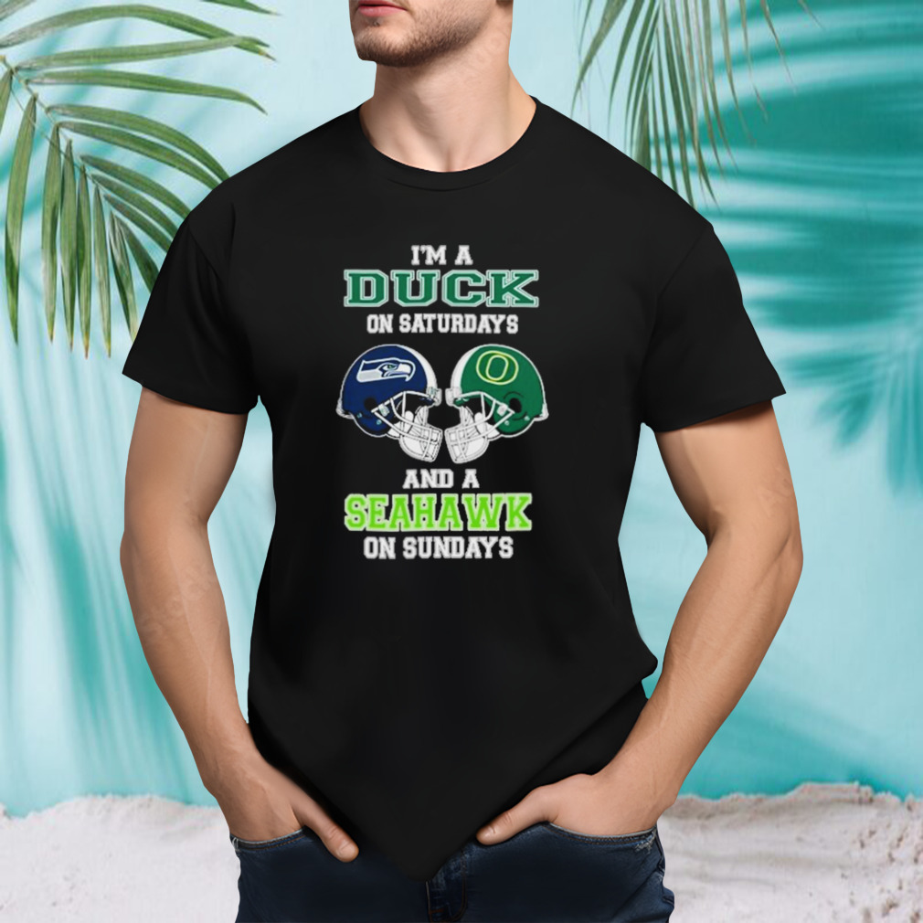 I’m A Ducks On Saturdays And A Seahawks On Sundays Helmet 2023 T-Shirt