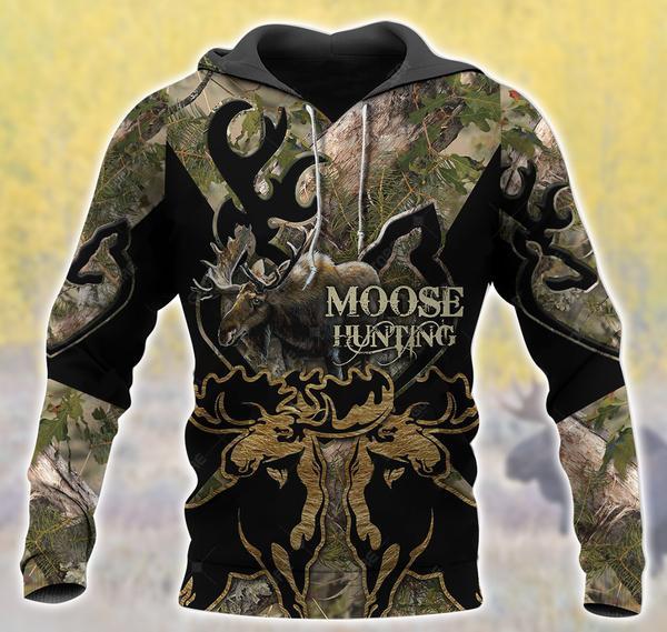 Moose Hunting Black  All Over Print  For Men & Women  HT5275