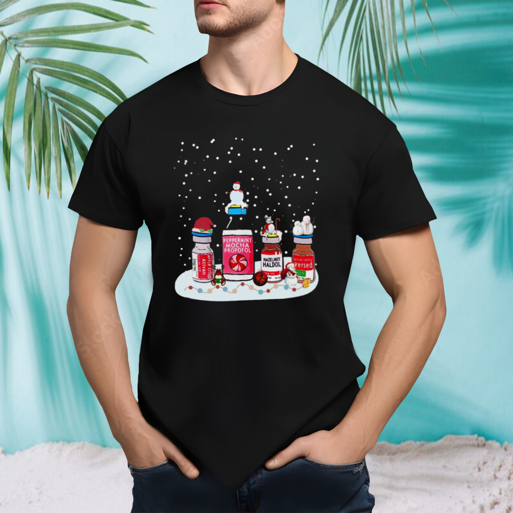Peppermint Mocha Propofol Cute Christmas Nurse Rn shirt