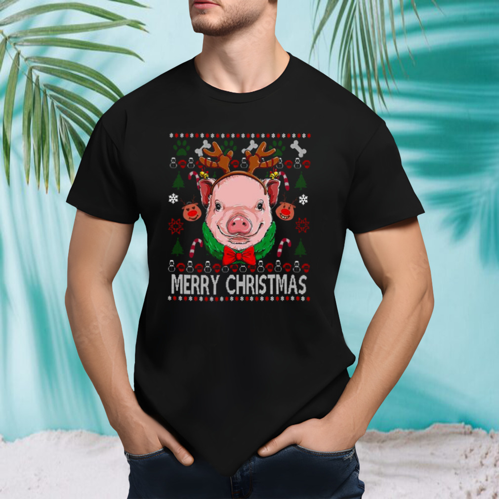 Pig Merry Christmas Pig Antlers Pig Owner Christmas shirt