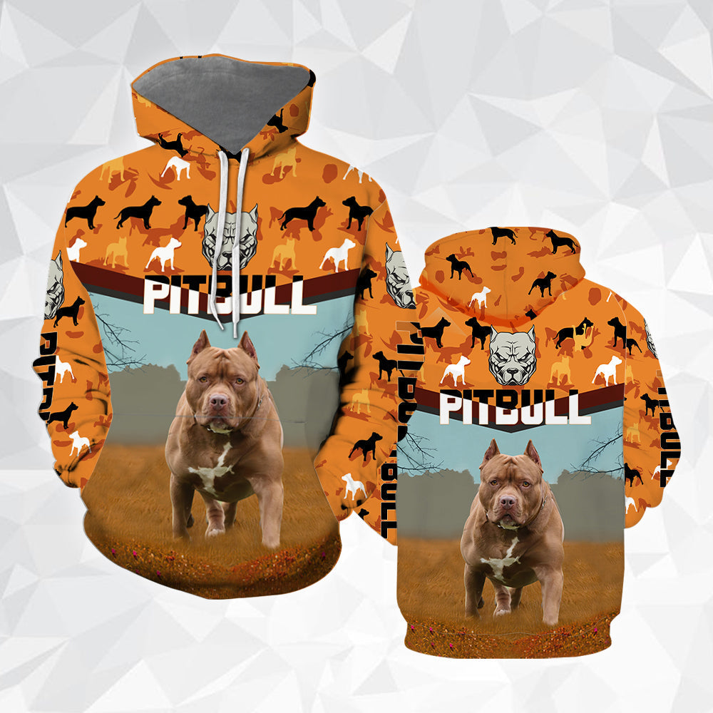 Pitbull Orange All Over Print  For Men & Women  HO2674