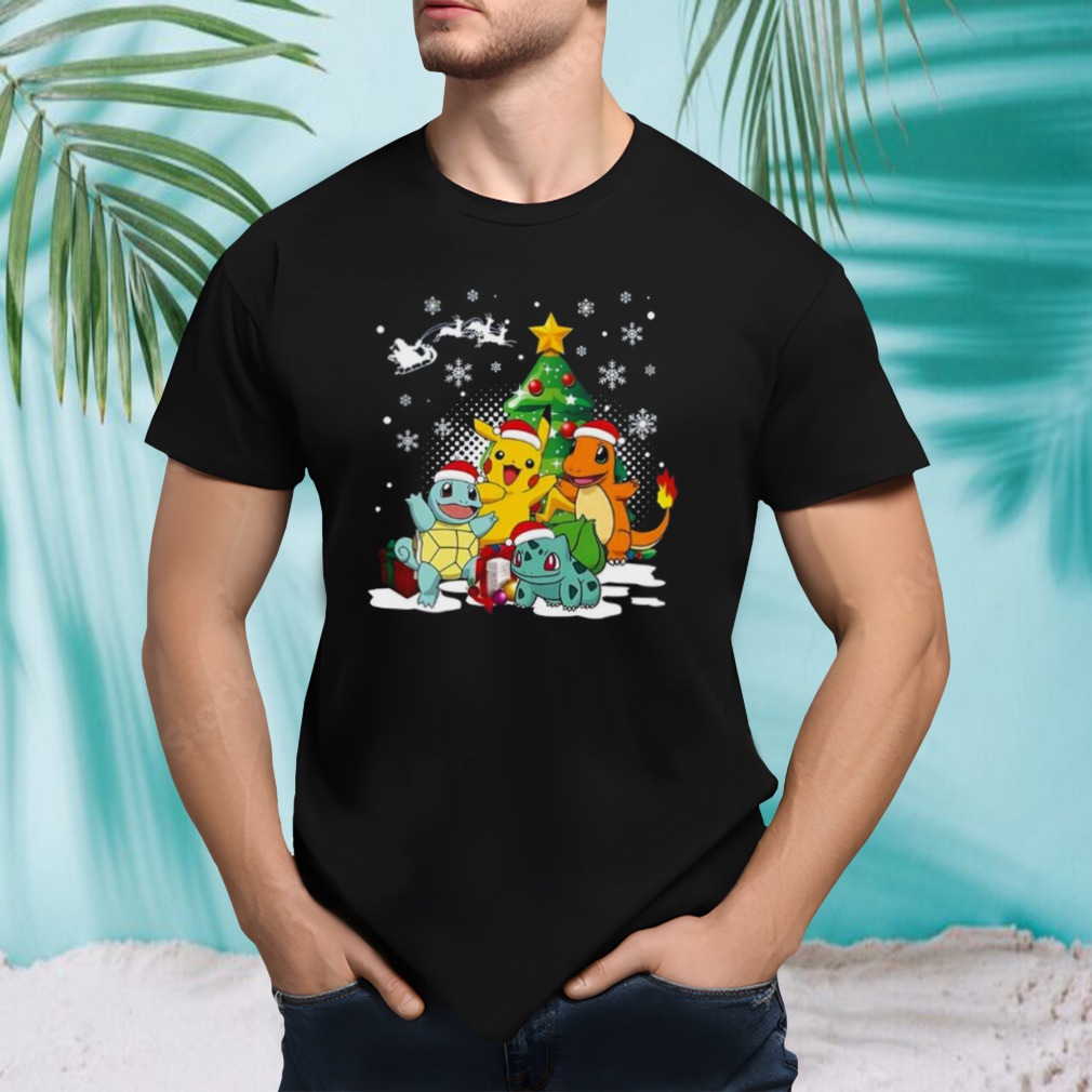 Pokemon Characters Christmas Tree shirt