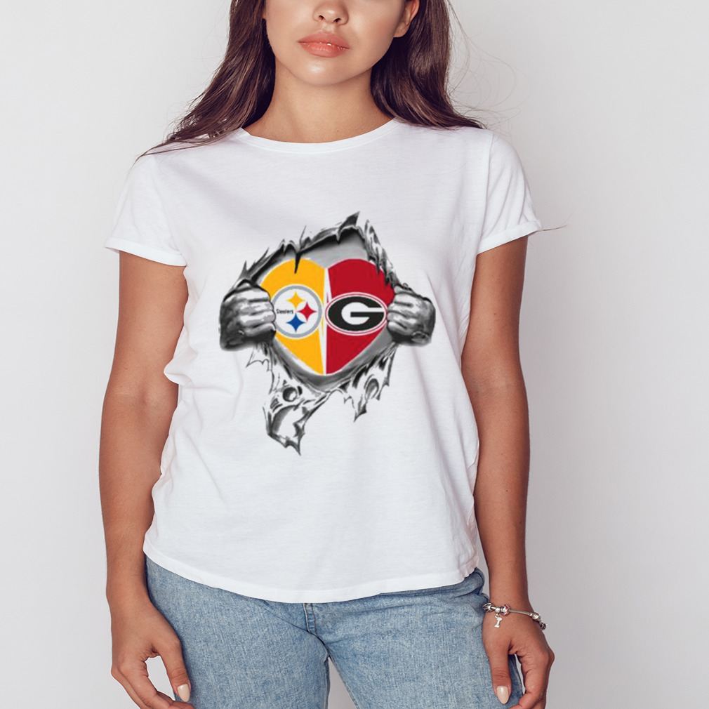 Blood Inside Me Pittsburgh Steelers And Georgia Bulldogs 2023 T