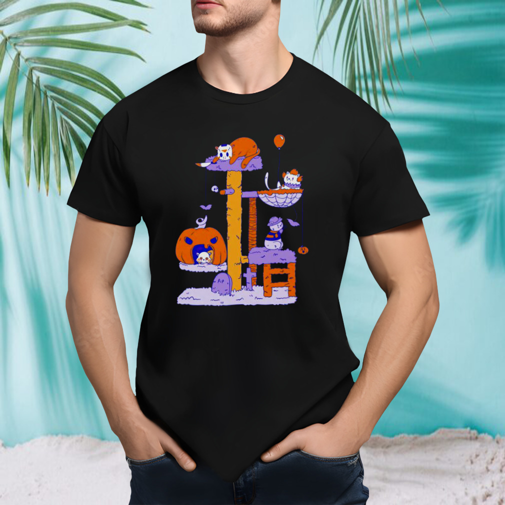 Cat cosplay horror movies shirt