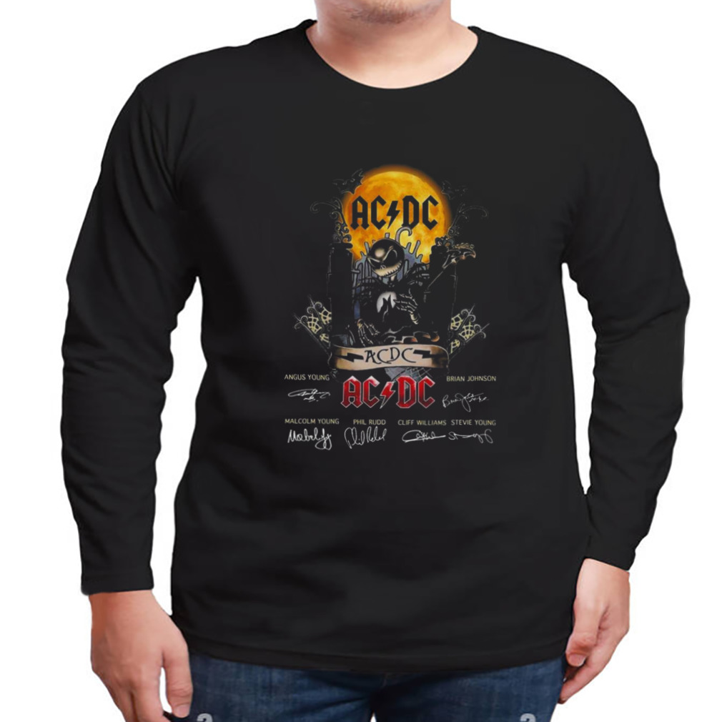 Jack skellington collab ac DC signature halloween shirt 3 Longsleeve tshirt