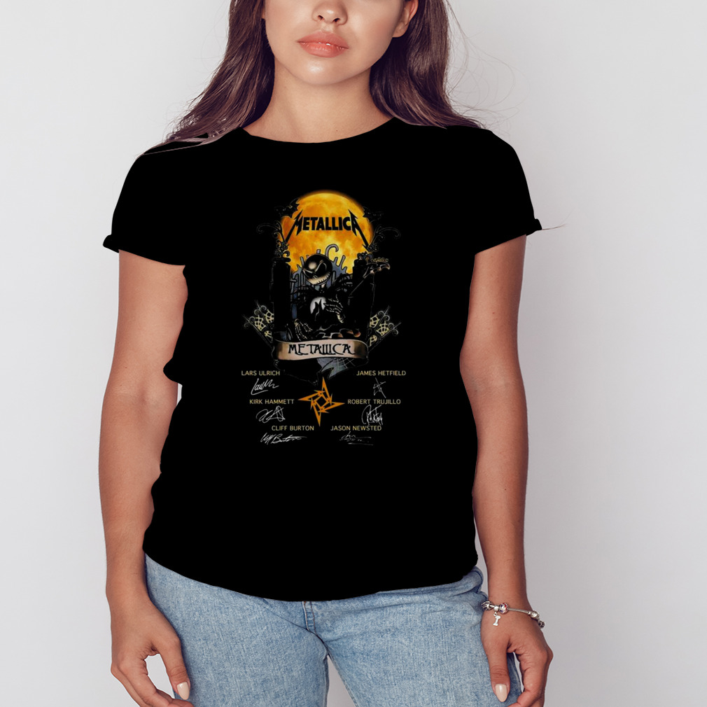 Jack skellington collab metallica signature halloween shirt 2 Women's tshirt