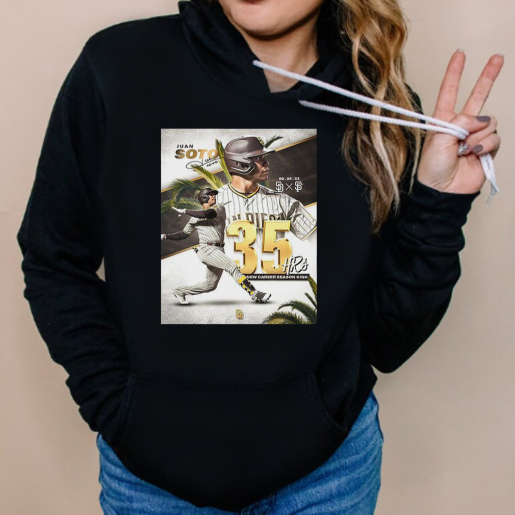 Juan Soto San Diego Padres Signature 35 HRs New Career Season High T-Shirt 5 Hoodies