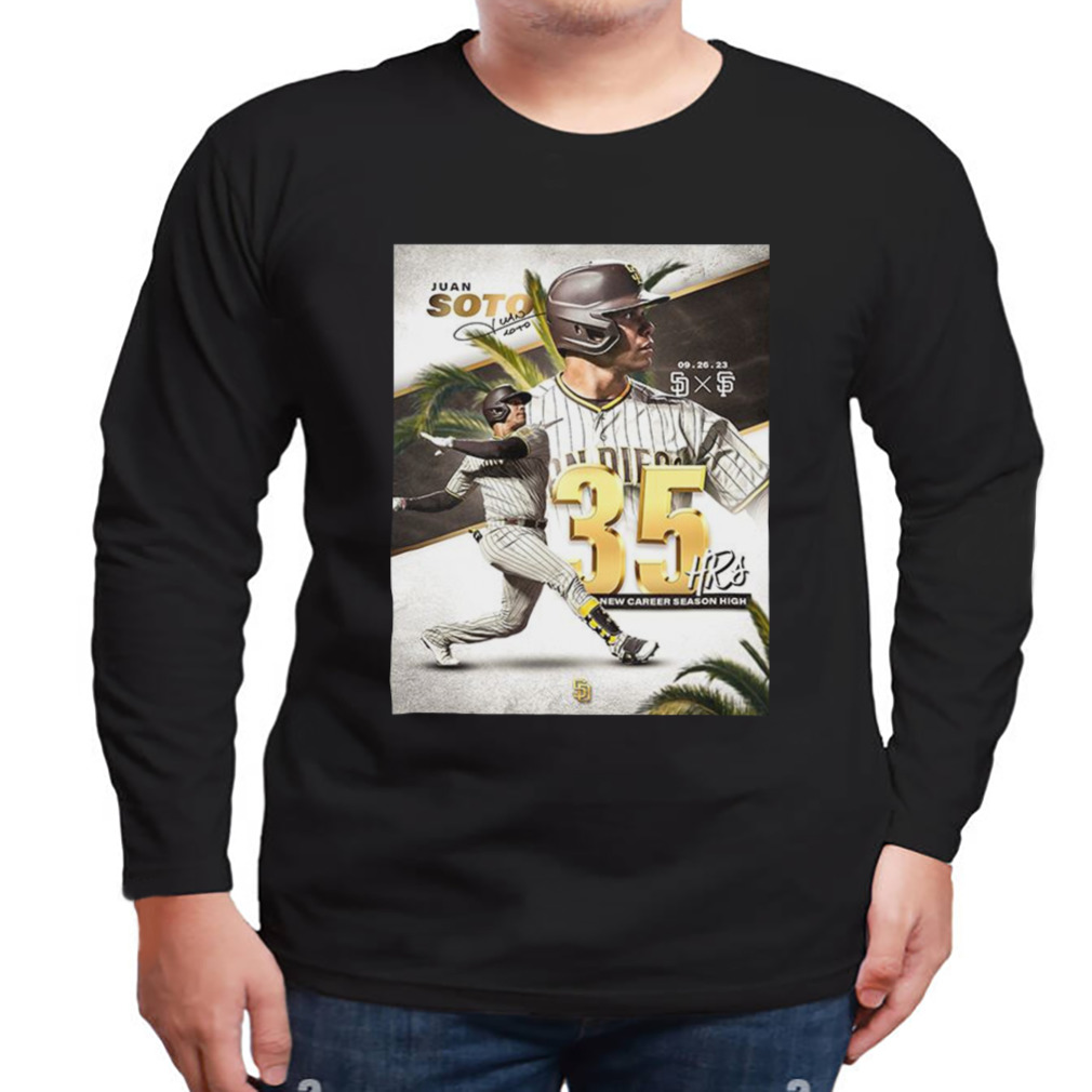 Juan Soto San Diego Padres Signature 35 HRs New Career Season High T-Shirt 3 Longsleeve tshirt