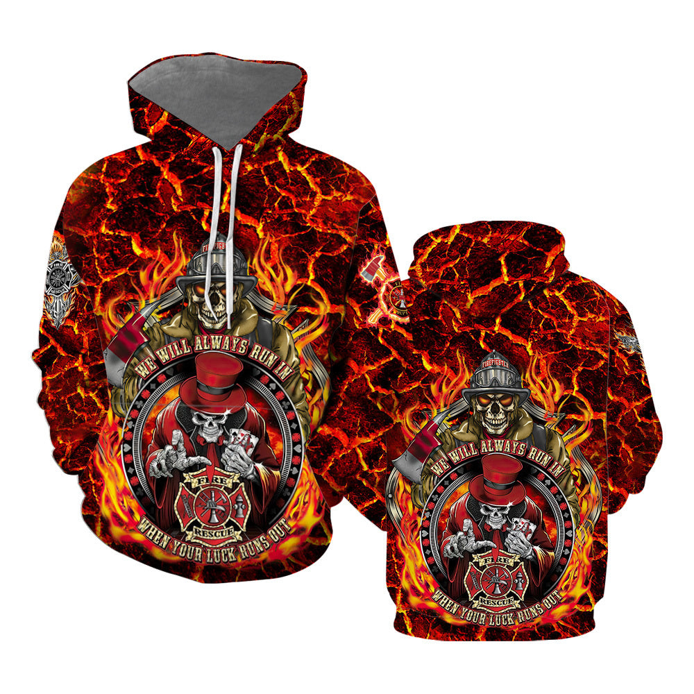 Skull Firefighter We Will Always Run In All Over Print  For Men & Women  TH1035