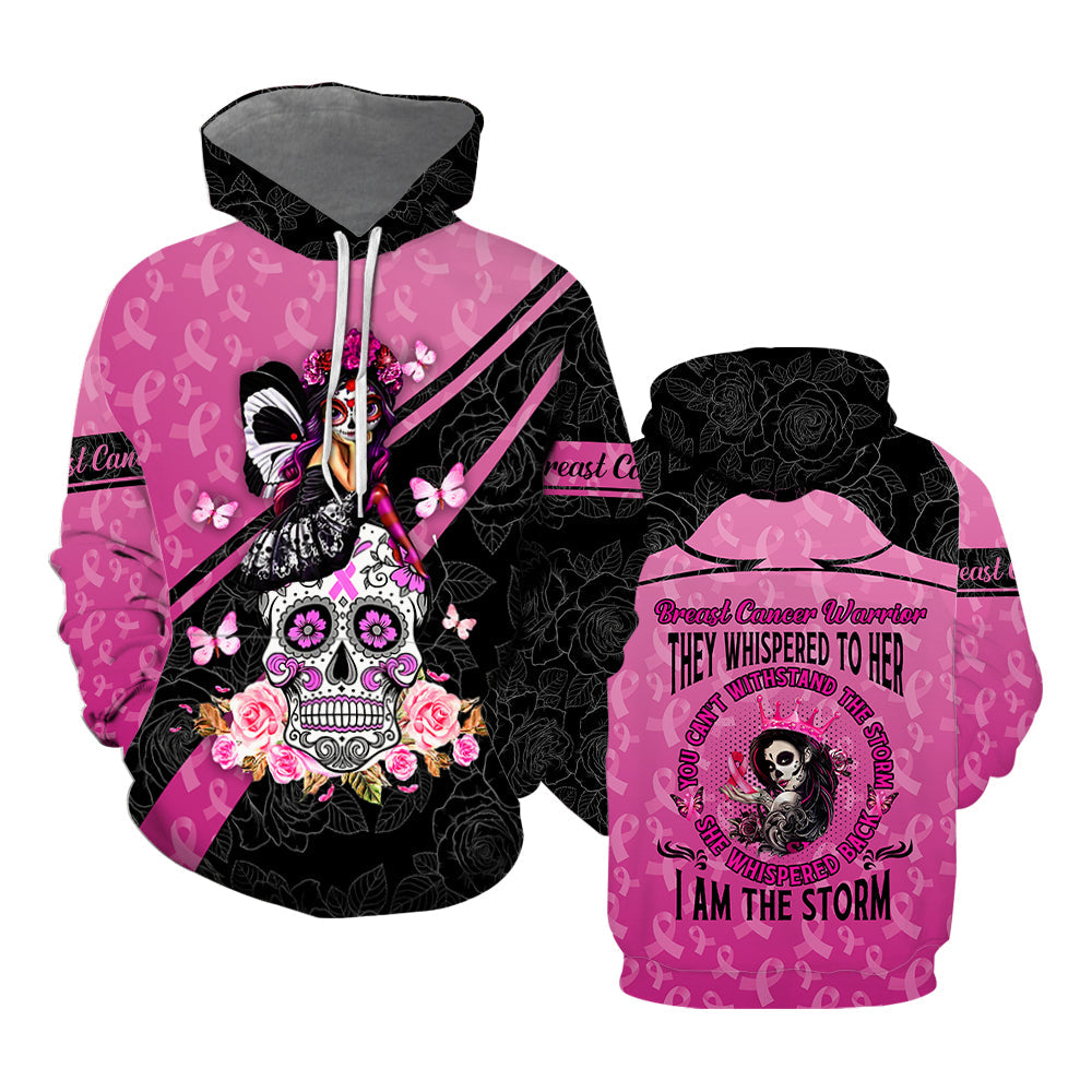 Skull Girl Breast Cancer Warrior All Over Print  For Men & Women  HP5498