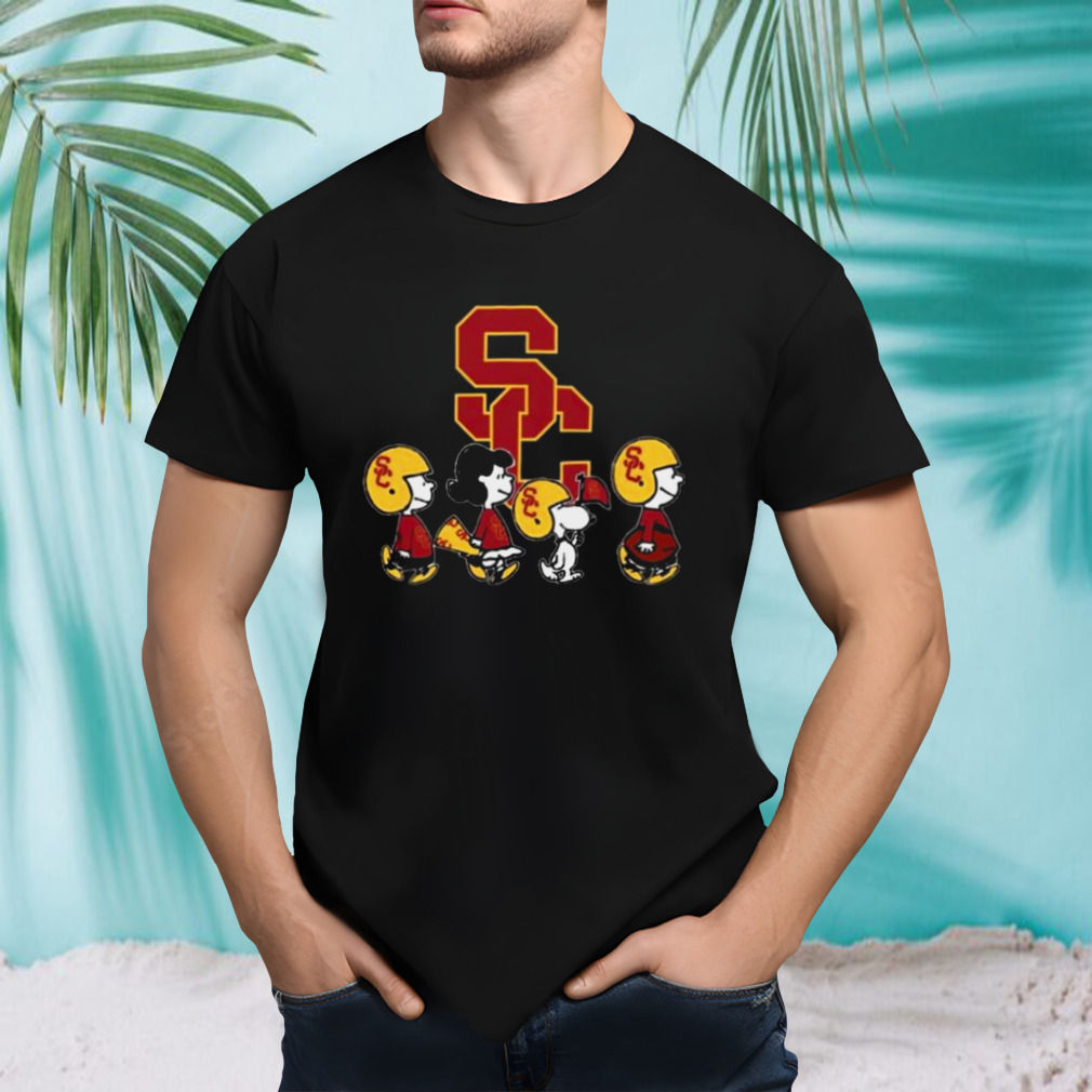 The Peanuts Snoopy And Friends Cheer For The USC Trojans NCAA Shirt