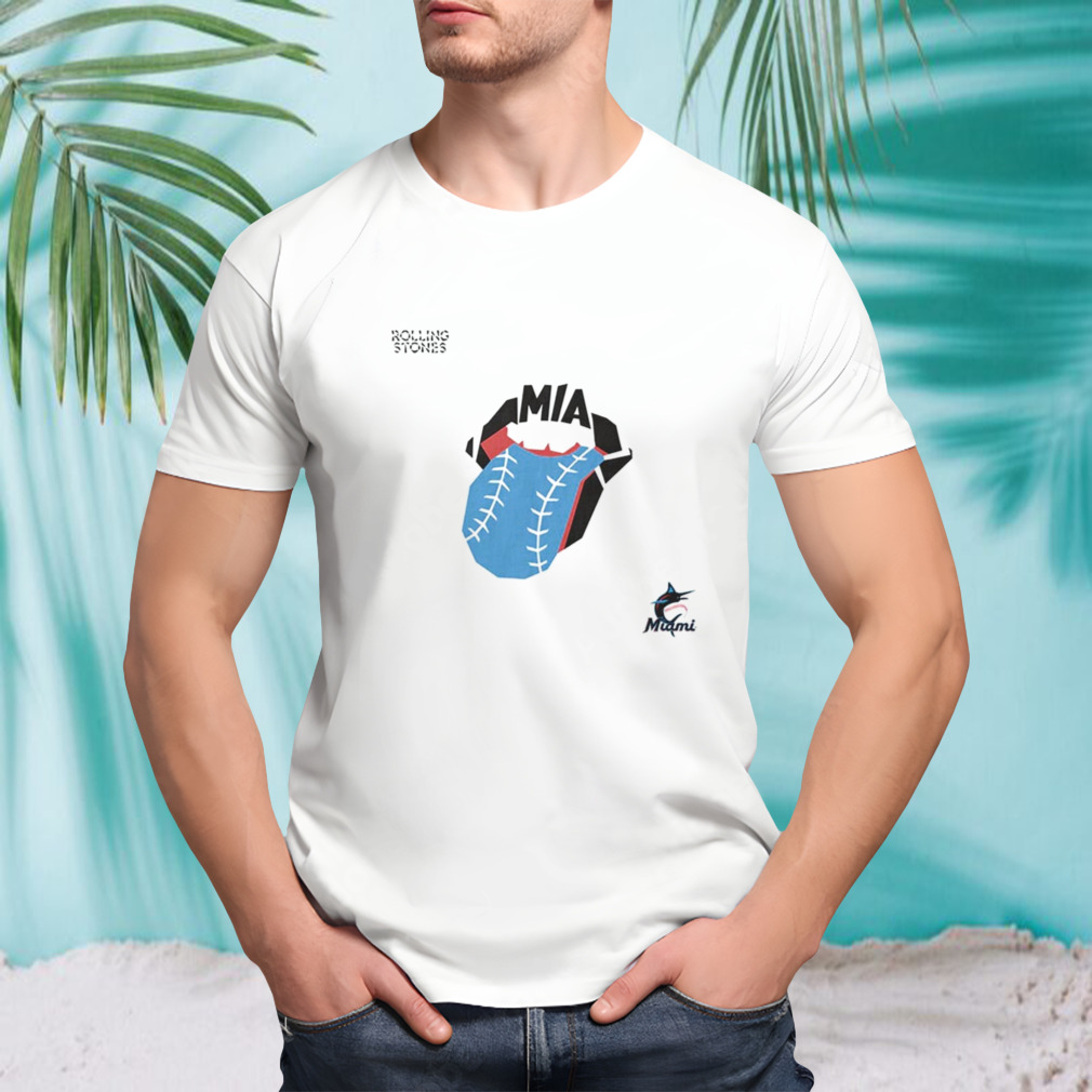 The Rolling Stones x Miami Marlins MLB Hackey Diamonds Limited Edition Vinyl Collection Collab T-Shirt