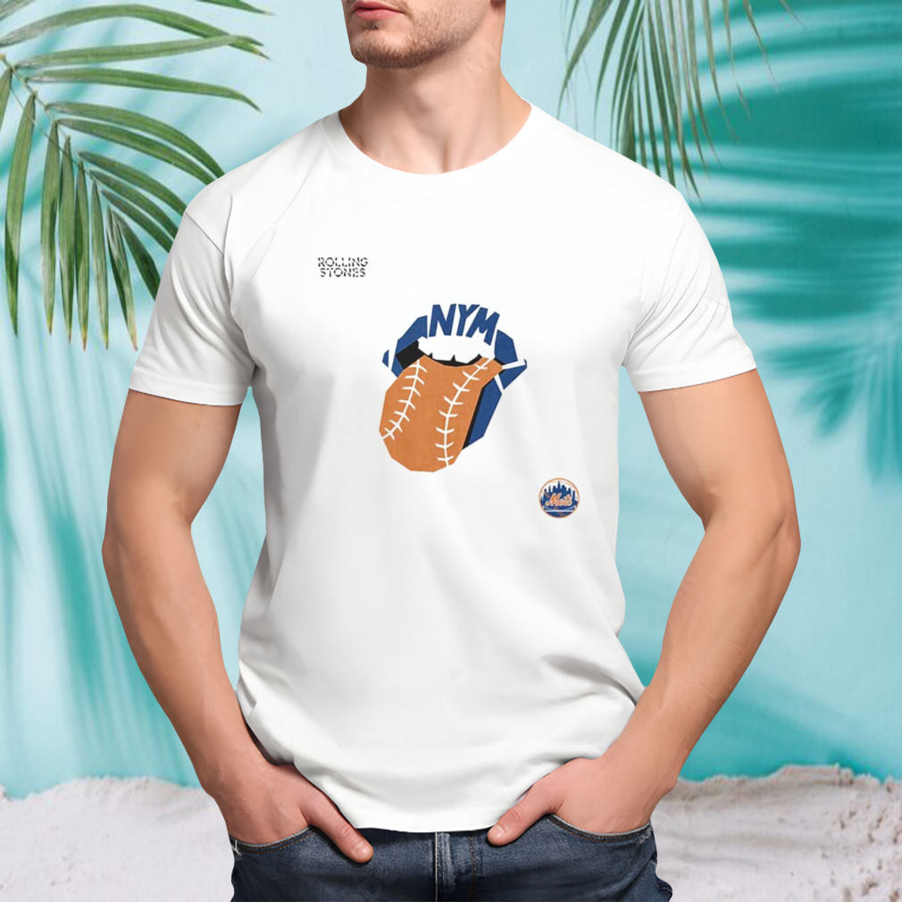 The Rolling Stones x New York Mets MLB Hackey Diamonds Limited Edition Vinyl Collection Collab T-Shirt