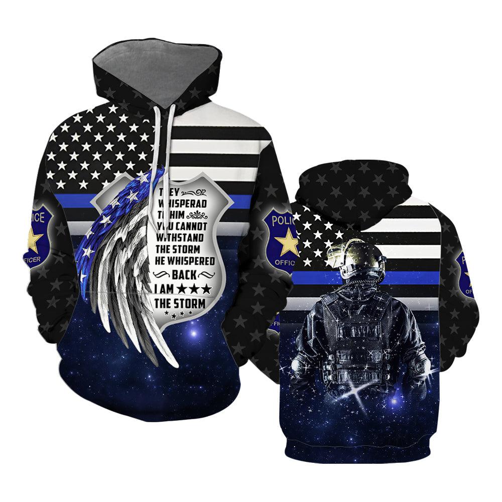 Thin Blue Line Police All Over Print  For Men & Women  HP2370