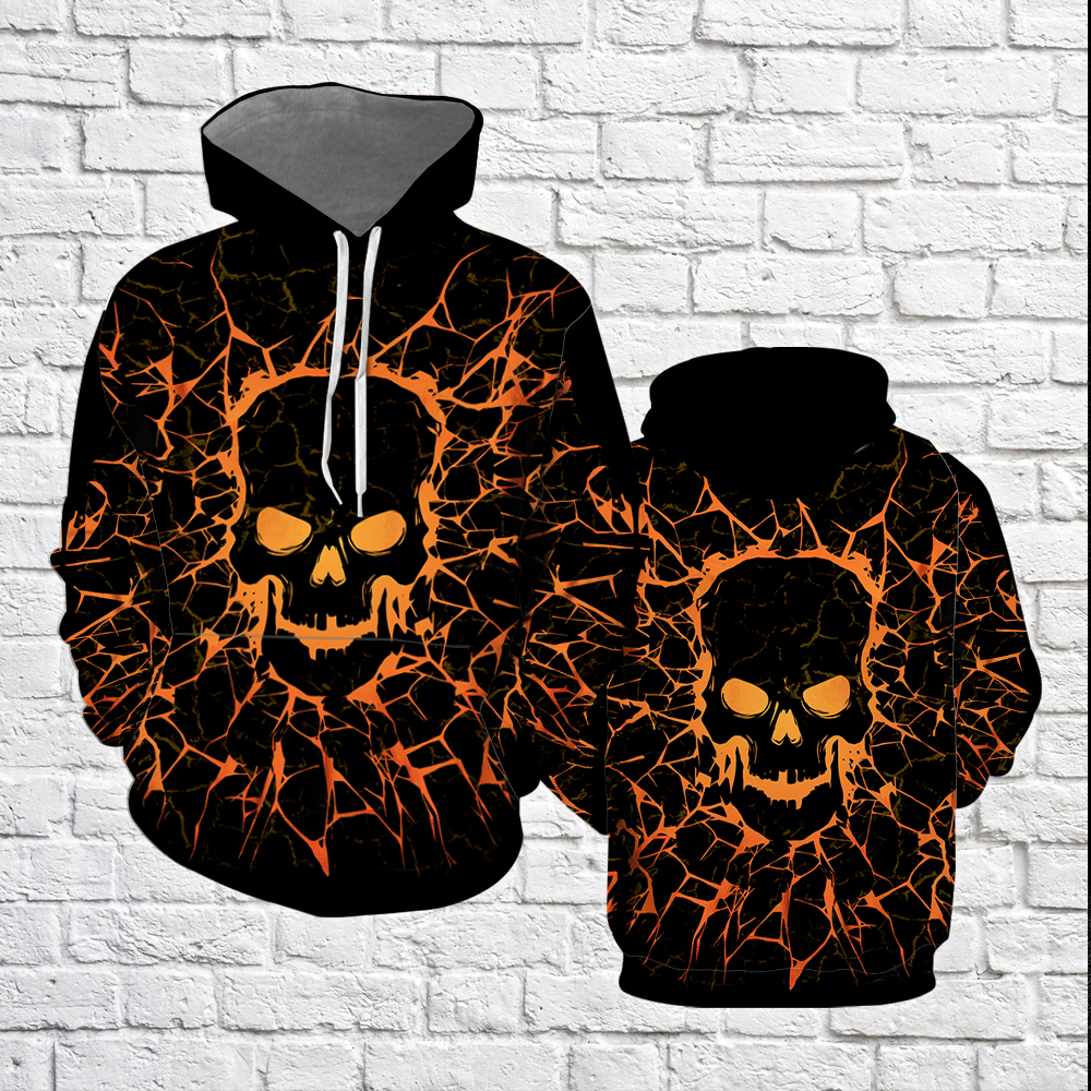 Thunder Skull Orange Cool All Over Print  For Men & Women  HO2399