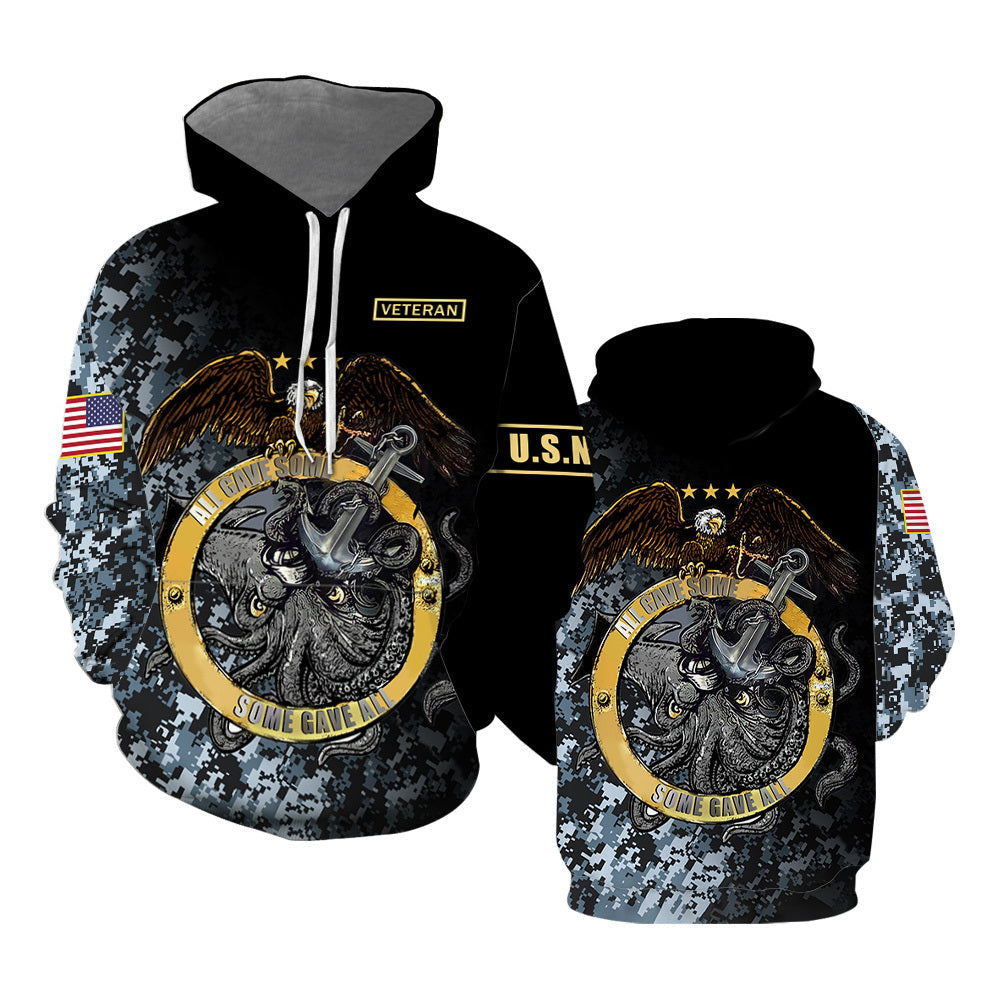 U.S Navy Octopus Cool Hoodie Over Print  For Men & Women  HP2463