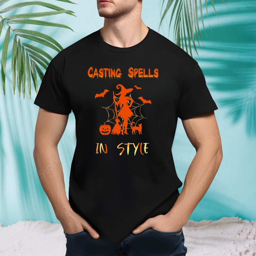 Witch cating spells in style shirt