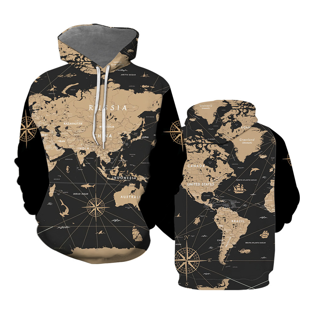 World Map Vintage All Over Print  For Men & Women  TH1016
