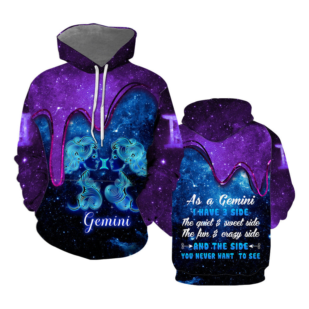 Zodiac Gemini As A Gemini I Have 3 Sides The Quiet All Over Print  For Men & Women  HP5376