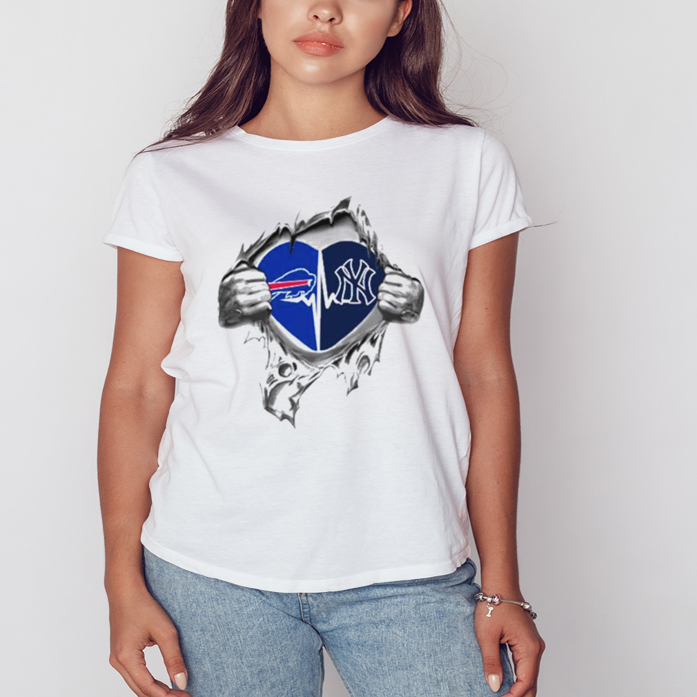 Buffalo Bills It's in my heart New York Yankees t-shirt by To-Tee