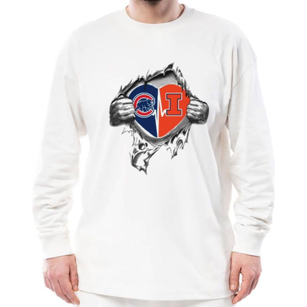 Blood Inside Me Chicago Cubs And Illinois Fighting Illini 2023 shirt,  hoodie, sweater, long sleeve and tank top