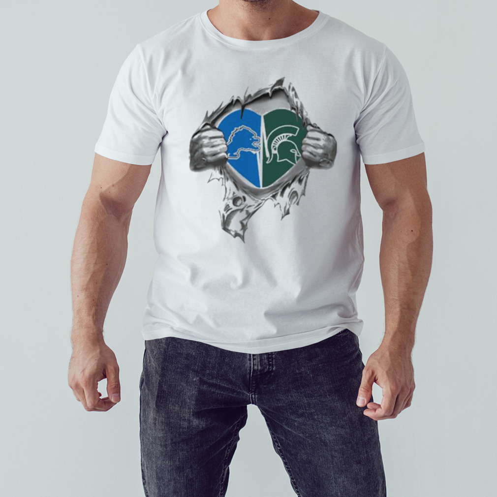 Blood Inside Me Detroit Lions And Michigan State Spartans 2023 shirt