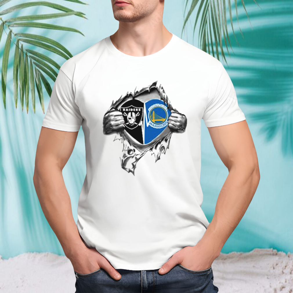 Blood Inside Me Las Vegas Raiders And Golden State Warriors 2023 shirt