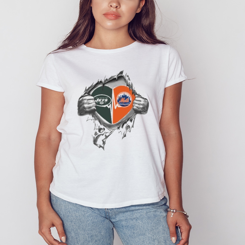 Blood Inside Me New York Jets And New York Mets It's In My Heart Shirt,  hoodie, longsleeve, sweatshirt, v-neck tee