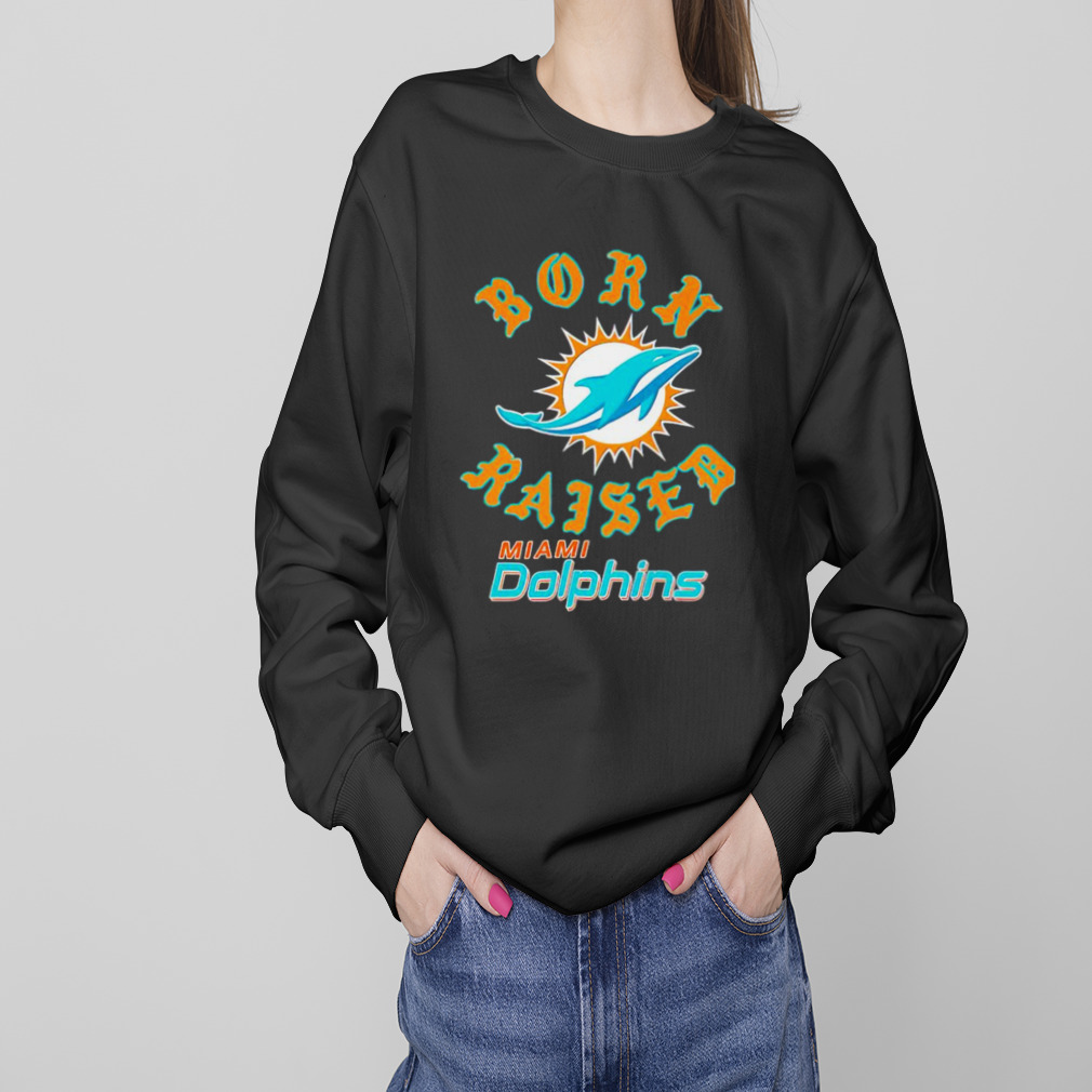 Unisex Born x Raised Black Miami Dolphins Pullover Hoodie Size: Extra Large