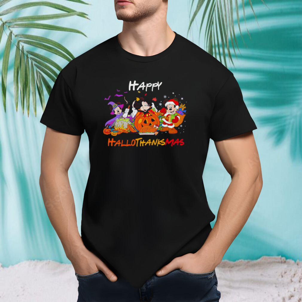Mickey happy hallothanksmas shirt