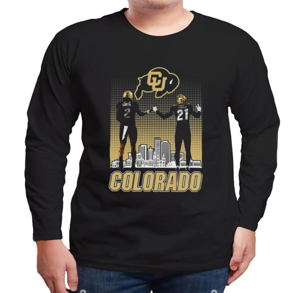 Shedeur Sanders and Shilo Sanders Colorado Buffaloes City Skyline Shirt 3 Longsleeve tshirt