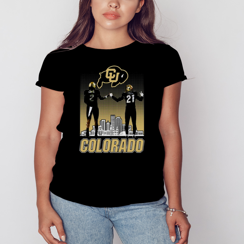 Shedeur Sanders and Shilo Sanders Colorado Buffaloes City Skyline Shirt 2 Women's tshirt