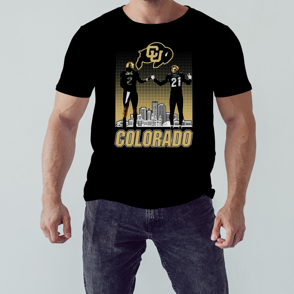 Shedeur Sanders and Shilo Sanders Colorado Buffaloes City Skyline Shirt 1 Unisex tshirt