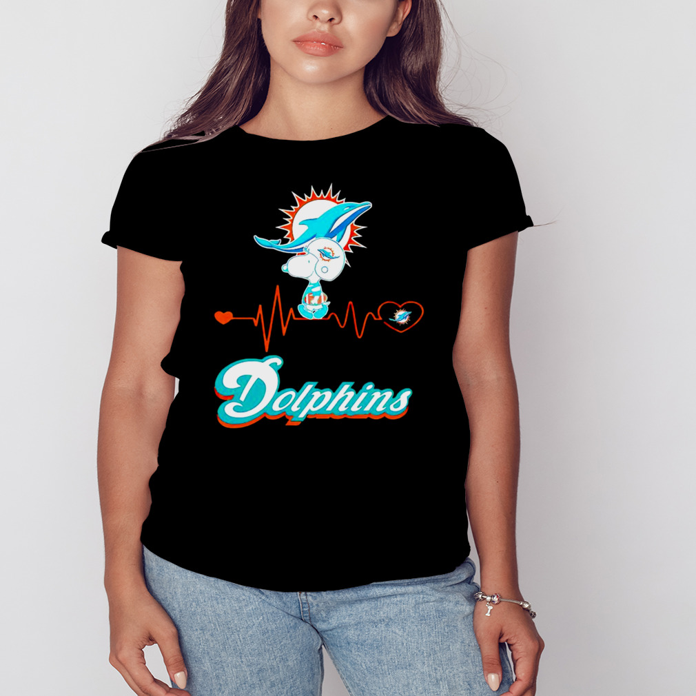 Snoopy Miami Dolphins Logo Heartbeat Shirt - High-Quality Printed Brand