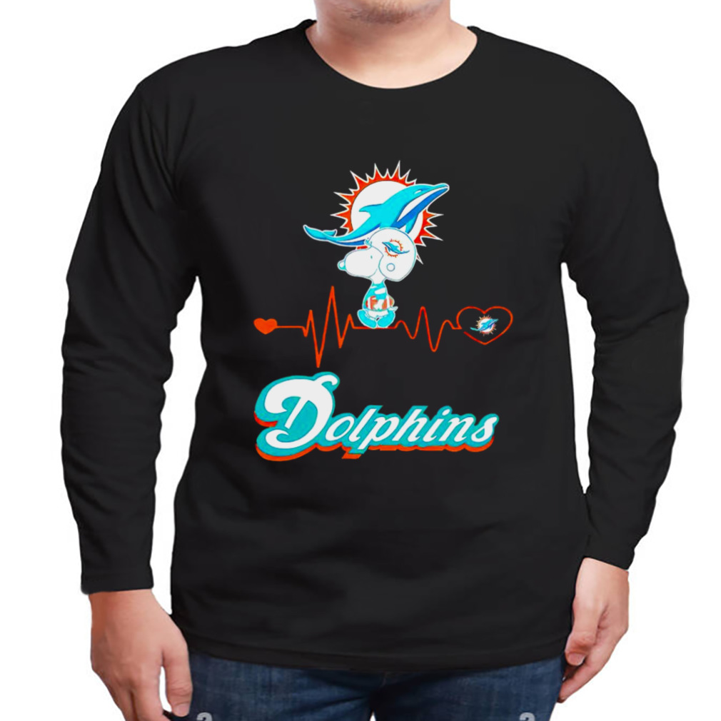 Snoopy Miami Dolphins Logo Heartbeat Shirt - High-Quality Printed Brand