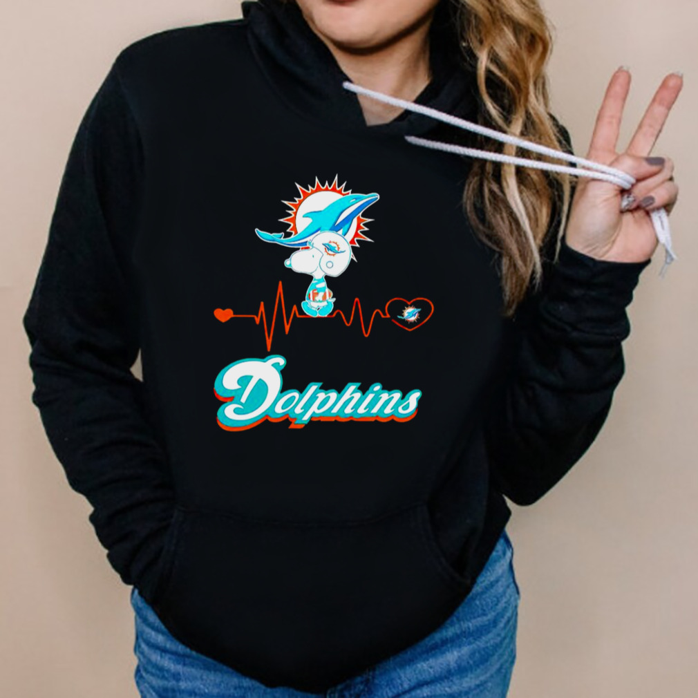 Snoopy Miami Dolphins Logo Heartbeat Shirt - High-Quality Printed