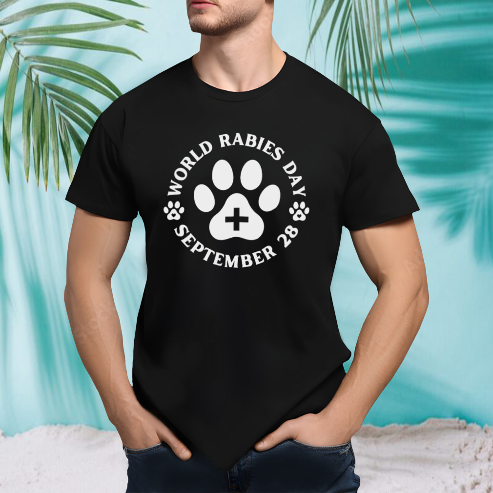 World rabies day September 28 dog paw shirt