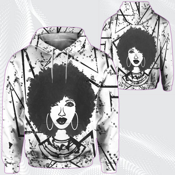 African Fashion Dresses Pretty Melanin Poppin Girl Afro Natural Hair Black Beauty All Over Print  For Men _ Women  HO7080