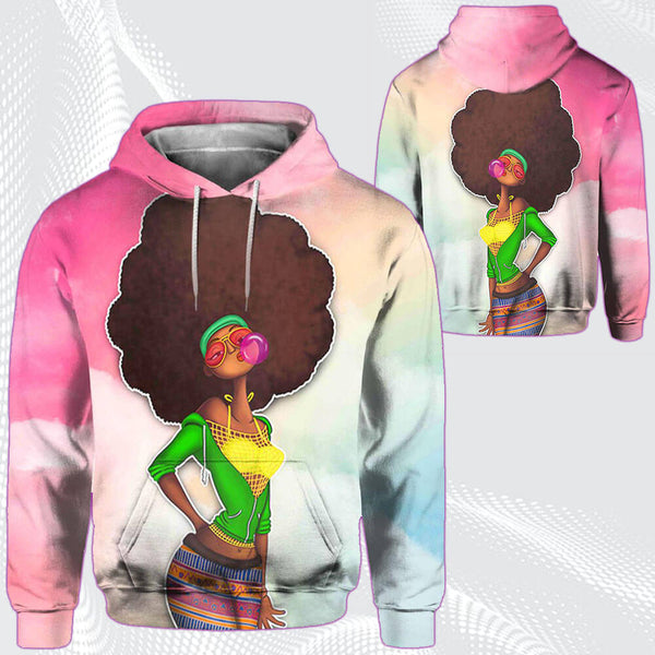 African Print Dresses Pretty Girl With Afro Art Bubble Fashion Style Girl All Over Print  For Men _ Women  HO7082
