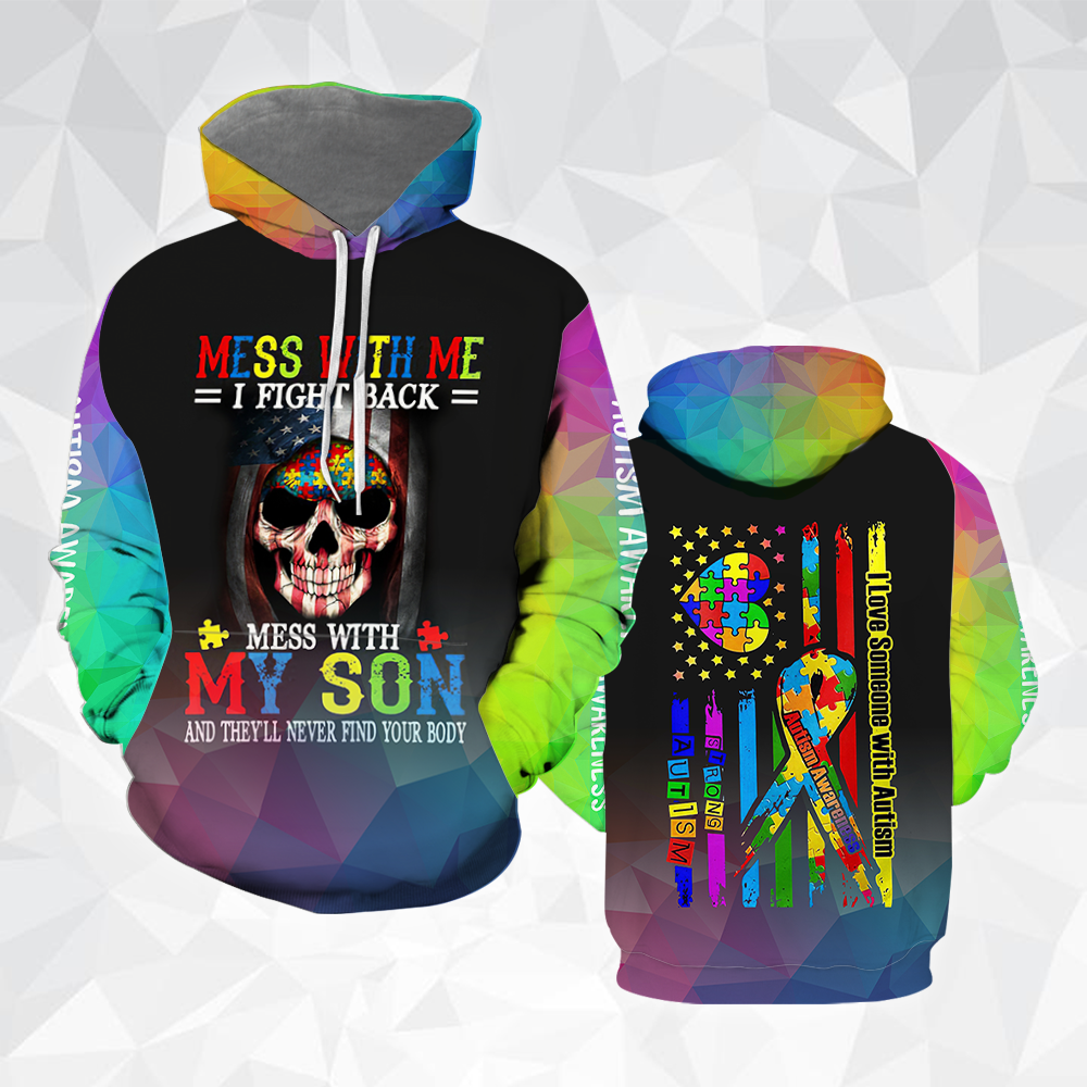 Autism Awareness Mess With My Son Hoodie Over Print For Men _ Women HP5321