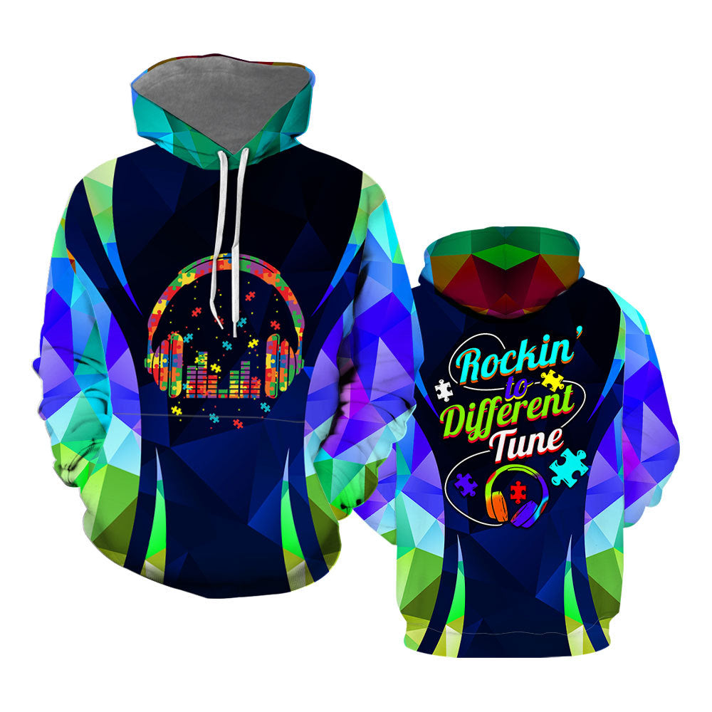 Autism Game Rocking To A Different Tune For Gamer Boys Hoodie Over Print For Men _ Women HP5672