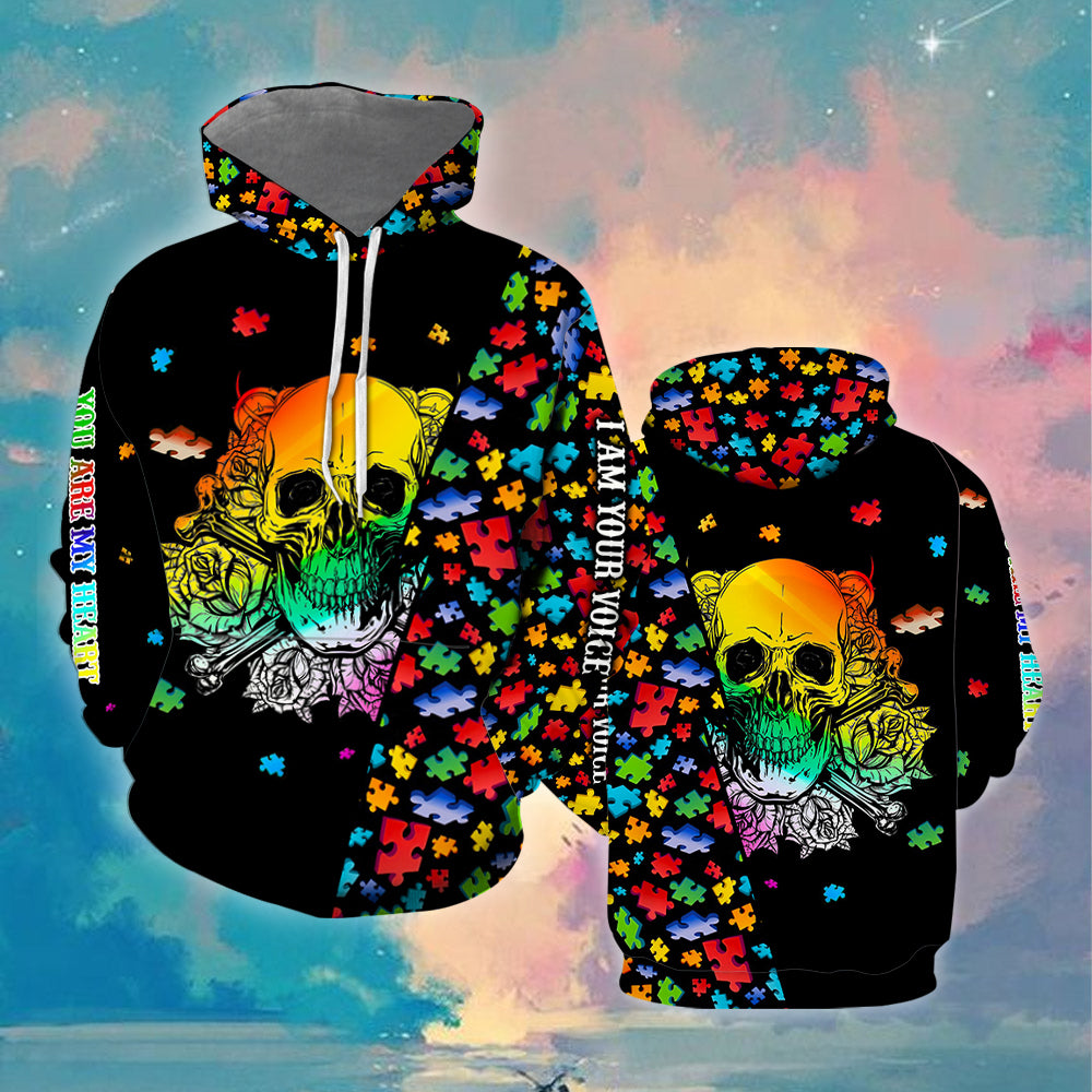 Autism You Are My Heart I Am Your Voice Hoodie Over Print For Men _ Women HP5114