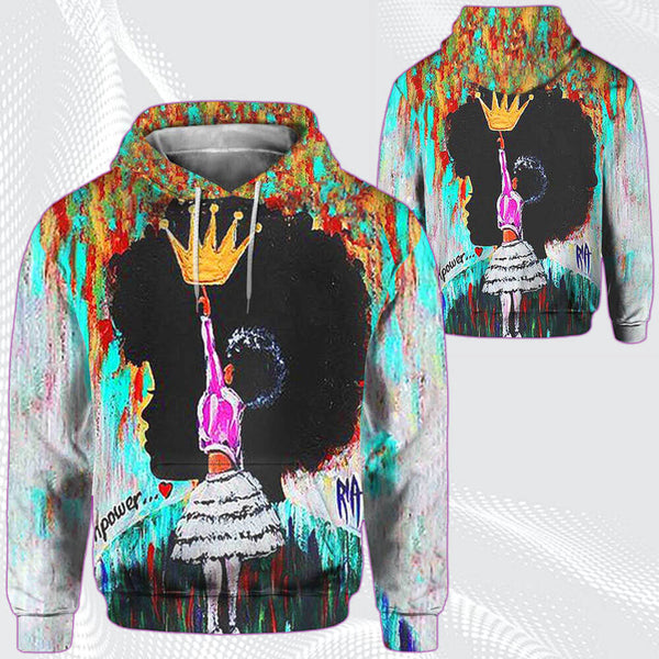 Black American Girl Afro Natural Hair Girl Queen All Over Print For Men _ Women HO7077