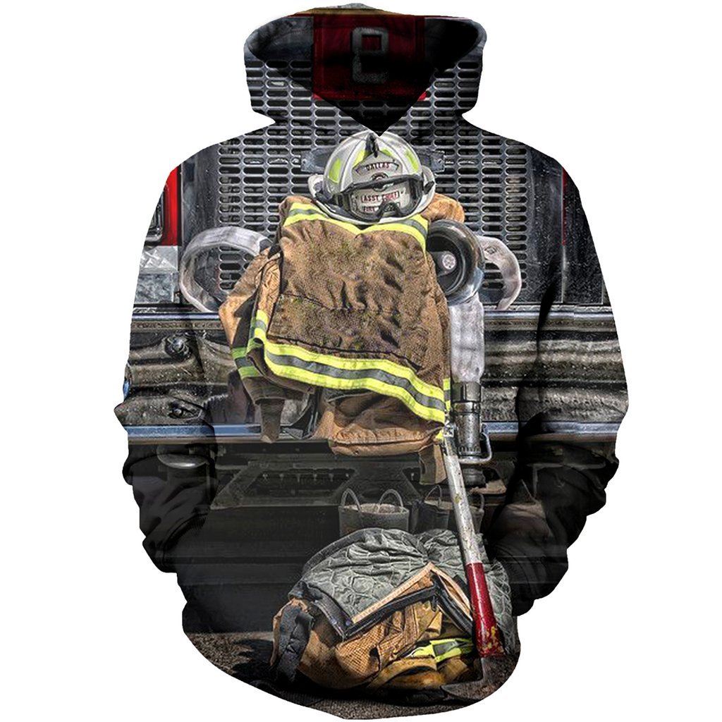 Black Cool Mens Fire Fighter All Over Print  For Men _ Women  HO3086