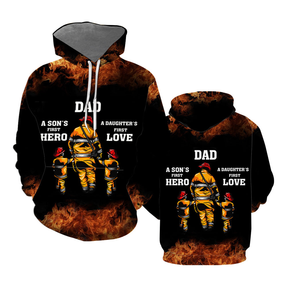 Fire Fighter Dad A Son First Hero a Daughter First Love Stainless Steel All Over Print  For Men _ Women  TH1003