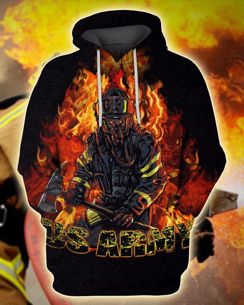 Fire Fighter US Army Veteran All Over Print  For Men _ Women  HO3144